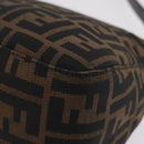 FENDI Zucca Canvas Mamma Baguette Shoulder Bag Brown Black Auth 206517M-19