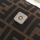 FENDI Zucca Canvas Mamma Baguette Shoulder Bag Brown Black Auth 206517M-23