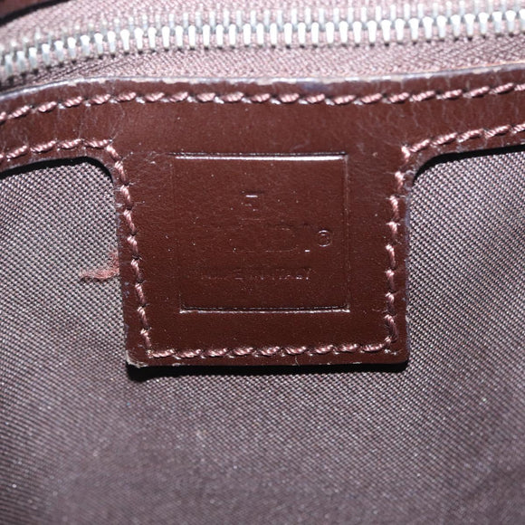 FENDI Zucca Canvas Mamma Baguette Shoulder Bag Brown Black Auth 206517M