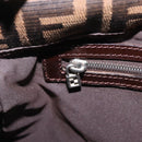 FENDI Zucca Canvas Mamma Baguette Shoulder Bag Brown Black Auth 206517M-28