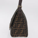 FENDI Zucca Canvas Mamma Baguette Shoulder Bag Brown Black Auth 206517M-3