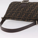 FENDI Zucca Canvas Mamma Baguette Shoulder Bag Brown Black Auth 206517M-6