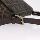FENDI Zucca Canvas Mamma Baguette Shoulder Bag Brown Black Auth 206517M-9