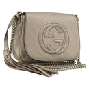 GUCCI Soho Chain Shoulder Bag Leather Gold 323190 Auth 206523A-1