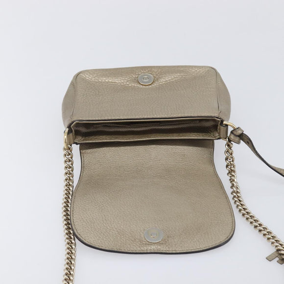 GUCCI Soho Chain Shoulder Bag Leather Gold 323190 Auth 206523A