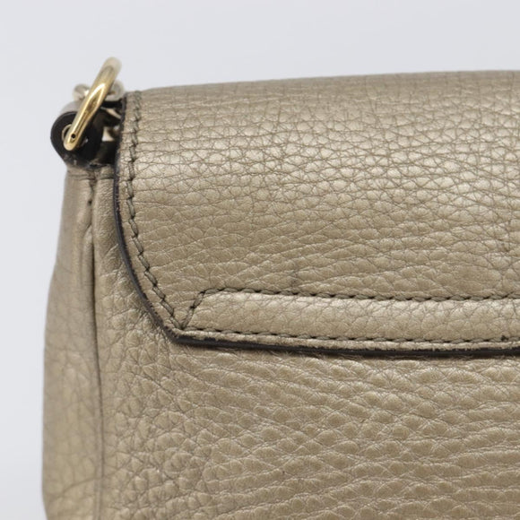 GUCCI Soho Chain Shoulder Bag Leather Gold 323190 Auth 206523A