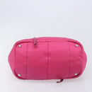 PRADA Hand Bag Nylon Pink Silver Auth 206524A-11