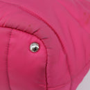 PRADA Hand Bag Nylon Pink Silver Auth 206524A-12