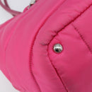 PRADA Hand Bag Nylon Pink Silver Auth 206524A-17