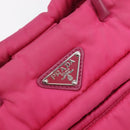 PRADA Hand Bag Nylon Pink Silver Auth 206524A-16