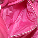 PRADA Hand Bag Nylon Pink Silver Auth 206524A-24