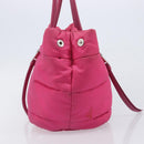 PRADA Hand Bag Nylon Pink Silver Auth 206524A-4