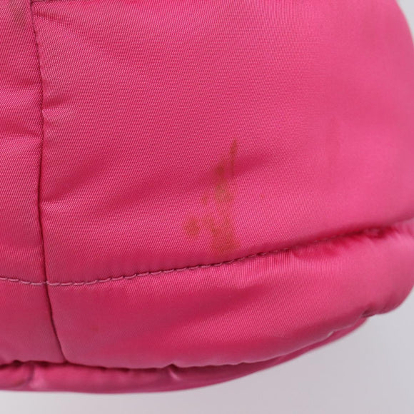 PRADA Hand Bag Nylon Pink Silver Auth 206524A