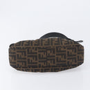 FENDI Zucca Canvas Chain Shoulder Bag Black Brown 8BR551 Auth 206529-11