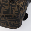 FENDI Zucca Canvas Chain Shoulder Bag Black Brown 8BR551 Auth 206529-14