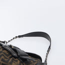 FENDI Zucca Canvas Chain Shoulder Bag Black Brown 8BR551 Auth 206529-8