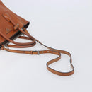 PRADA Hand Bag Leather 2way Brown Silver Auth 206531A-10