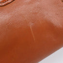 PRADA Hand Bag Leather 2way Brown Silver Auth 206531A-19