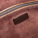 PRADA Hand Bag Leather 2way Brown Silver Auth 206531A-22