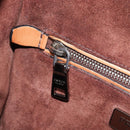 PRADA Hand Bag Leather 2way Brown Silver Auth 206531A-26