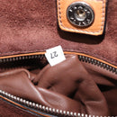PRADA Hand Bag Leather 2way Brown Silver Auth 206531A-31