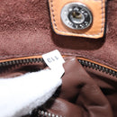 PRADA Hand Bag Leather 2way Brown Silver Auth 206531A-12