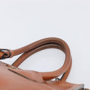 PRADA Hand Bag Leather 2way Brown Silver Auth 206531A-8