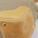 PRADA Hand Bag Canvas Beige Silver Auth 206536-10