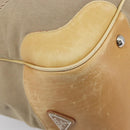 PRADA Hand Bag Canvas Beige Silver Auth 206536-11