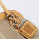 PRADA Hand Bag Canvas Beige Silver Auth 206536-14