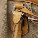 PRADA Hand Bag Canvas Beige Silver Auth 206536-17