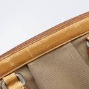 PRADA Hand Bag Canvas Beige Silver Auth 206536-18