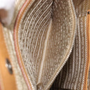 PRADA Hand Bag Canvas Beige Silver Auth 206536-25