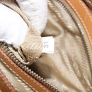 PRADA Hand Bag Canvas Beige Silver Auth 206536-27