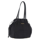 PRADA Tote Bag Nylon Black Gold Auth 206537-1
