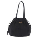 PRADA Tote Bag Nylon Black Gold Auth 206537-2