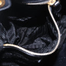 PRADA Tote Bag Nylon Black Gold Auth 206537-23