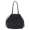 PRADA Tote Bag Nylon Black Gold Auth 206537-3