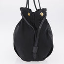 PRADA Tote Bag Nylon Black Gold Auth 206537-4