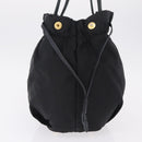 PRADA Tote Bag Nylon Black Gold Auth 206537-5