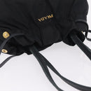 PRADA Tote Bag Nylon Black Gold Auth 206537-6