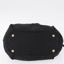 PRADA Tote Bag Nylon Black Gold Auth 206537-9