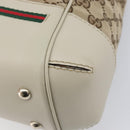 GUCCI GG Canvas Web Sherry Line Hand Bag Beige Gold 269894 Auth 206539A-12
