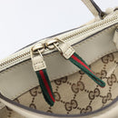 GUCCI GG Canvas Web Sherry Line Hand Bag Beige Gold 269894 Auth 206539A-17