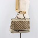GUCCI GG Canvas Web Sherry Line Hand Bag Beige Gold 269894 Auth 206539A-25