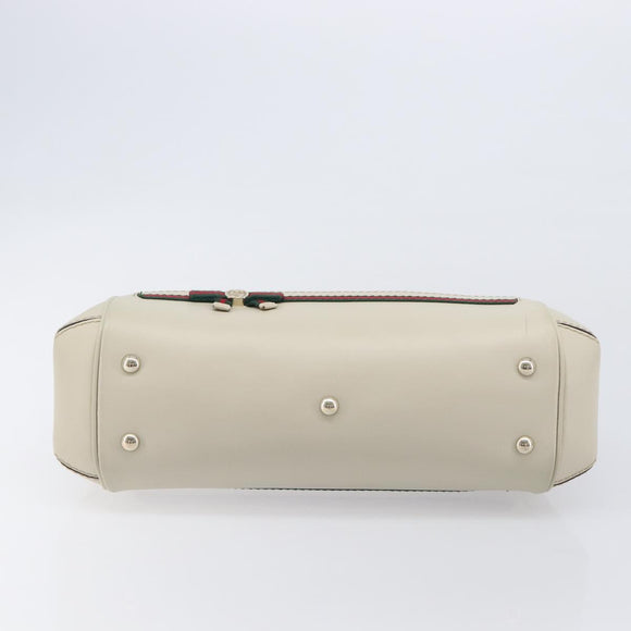 GUCCI GG Canvas Web Sherry Line Hand Bag Beige Gold 269894 Auth 206539A
