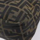 FENDI Zucca Canvas Hand Bag Black Brown Auth 206541A-12