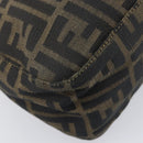 FENDI Zucca Canvas Hand Bag Black Brown Auth 206541A-13