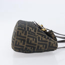 FENDI Zucca Canvas Hand Bag Black Brown Auth 206541A-4