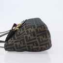 FENDI Zucca Canvas Hand Bag Black Brown Auth 206541A-5